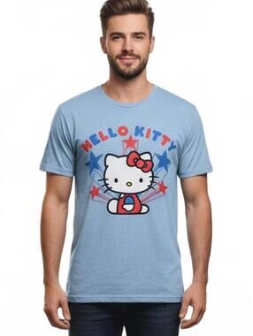 T-Shirt / Hello Kitty Graphic Tee  / Men's XL / Blue / New